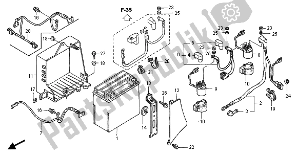 Todas as partes de Bateria do Honda GL 1800A 2005