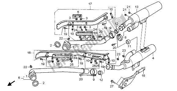 Toutes les pièces pour le Silencieux D'échappement du Honda VT 1100C 1995