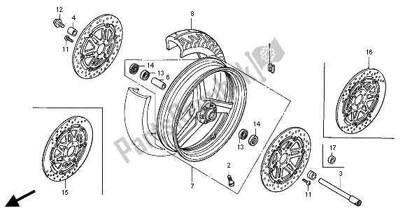 Todas las partes para Rueda Delantera de Honda CBR 1100 XX 2000