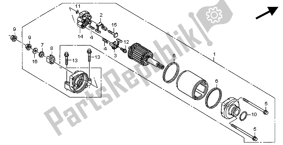 All parts for the Starting Motor of the Honda CBR 600 RR 2011