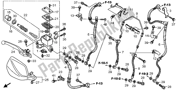 All parts for the Fr. Brake Master Cylinder of the Honda XL 700 VA Transalp 2008