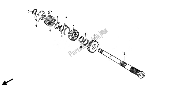 All parts for the Kick Starter Spindle of the Honda CRF 50F 2014