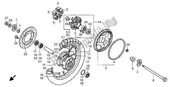 Toutes les pièces pour le Roue Arrière du Honda XRV 750 Africa Twin 1999