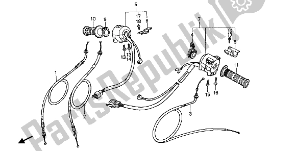 Toutes les pièces pour le Interrupteur Et Câble du Honda VFR 750F 1986
