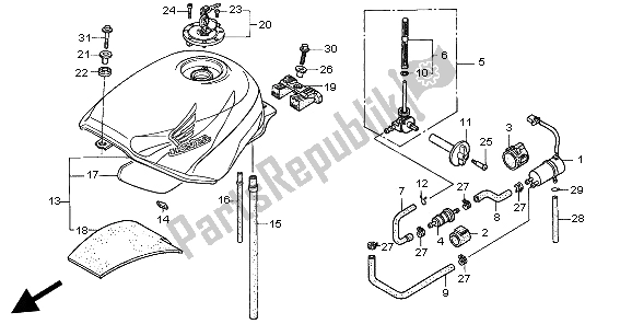 Wszystkie części do Zbiornik Paliwa Honda CBR 600F 1998