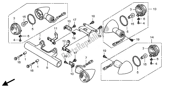 Tutte le parti per il Winker del Honda VT 750 CS 2010