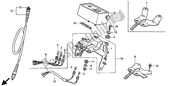 All parts for the Speedometer of the Honda XR 250R 1994