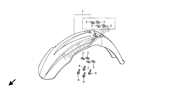 Tutte le parti per il Parafango Anteriore del Honda CRF 250R 2007