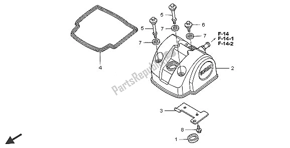 Todas las partes para Cubierta De Tapa De Cilindro de Honda CRF 450R 2005