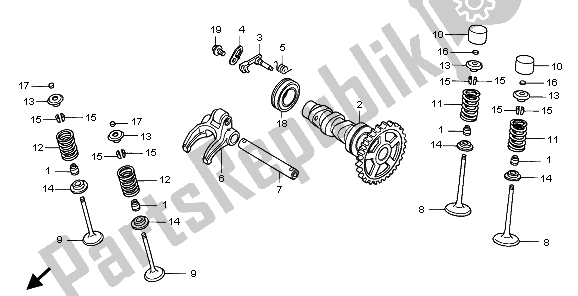 All parts for the Camshaft & Valve of the Honda CRF 250X 2009