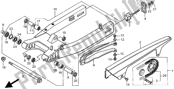 Tutte le parti per il Forcellone del Honda CB 600F Hornet 1998