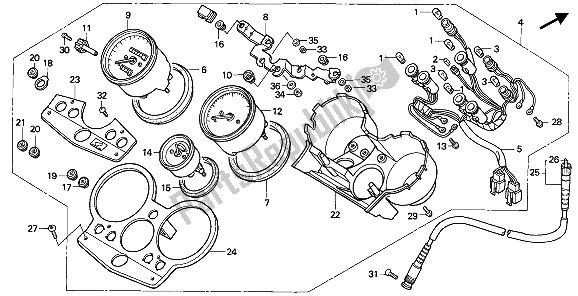 Tutte le parti per il Metro (kmh) del Honda CB 1000F 1993