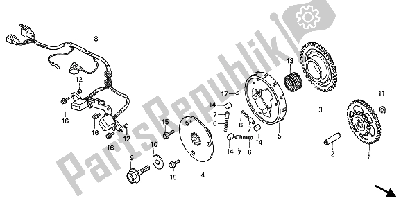 Todas las partes para Generador De Pulso de Honda VFR 750F 1991