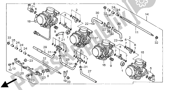 Alle onderdelen voor de Carburateur (assy.) van de Honda CBR 600F 2000