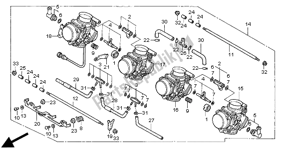 Toutes les pièces pour le Carburateur (ensemble) du Honda CBR 600F 2000