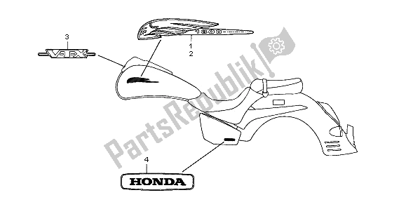 Tutte le parti per il Emblema E Marchio del Honda VTX 1300S 2003