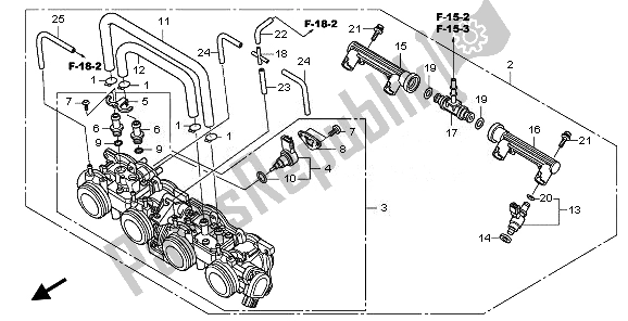 Todas as partes de Corpo Do Acelerador do Honda CBF 600S 2008