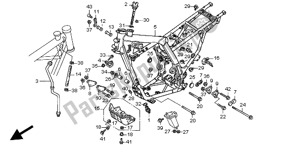 Tutte le parti per il Corpo Del Telaio del Honda NX 650 1997