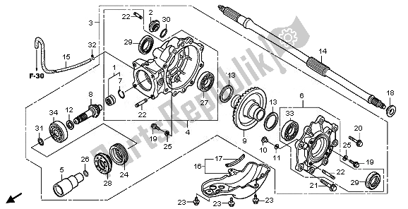 Todas las partes para Engranaje Conducido Final de Honda TRX 500 FE Foretrax Foreman ES 2011