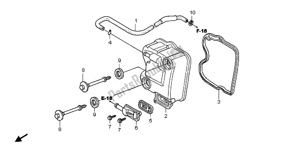 All parts for the Cylinder Head Cover of the Honda SH 125S 2011