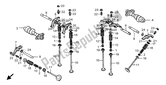 Toutes les pièces pour le Arbre à Cames Et Soupape du Honda XRV 750 Africa Twin 1999