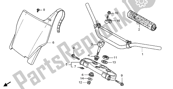 Alle onderdelen voor de Handvatpijp & Hoogste Brug van de Honda CRF 450R 2007