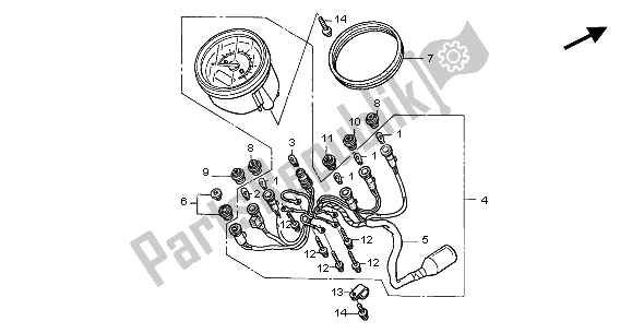 Alle onderdelen voor de Meter (mph) van de Honda VT 125C 2001