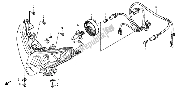 Tutte le parti per il Faro del Honda CBR 125R 2012
