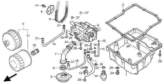 All parts for the Oil Filter & Oil Pump of the Honda VFR 750F 1997