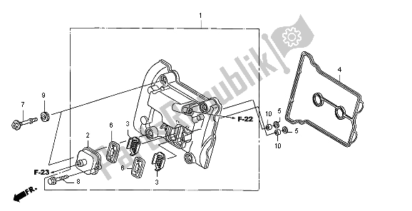 All parts for the Cylinder Head Cover of the Honda FJS 400A 2009