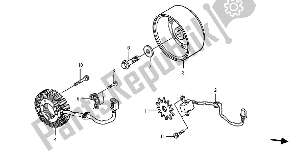 All parts for the Generator of the Honda FJS 400A 2010