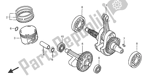 All parts for the Crankshaft & Piston of the Honda TRX 400 EX Sportrax 2005