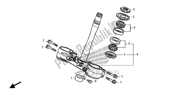 All parts for the Steering Stem of the Honda CRF 450R 2014