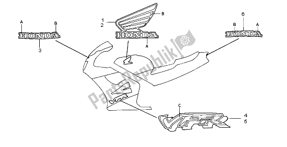 Tutte le parti per il Striscia E Segna del Honda VFR 750F 1997