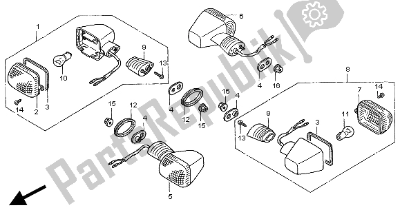 Tutte le parti per il Winker del Honda CBR 900 RR 2000