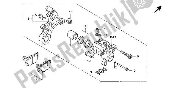 Todas las partes para Pinza De Freno Trasero de Honda CBR 1000 RR 2006