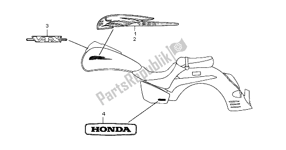 All parts for the Emblem & Mark of the Honda VTX 1300S 2004