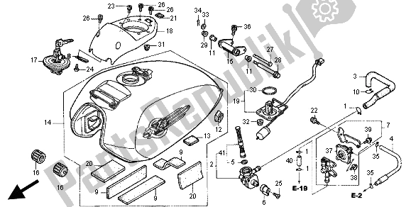 All parts for the Fuel Tank of the Honda CB 1300X4 1997