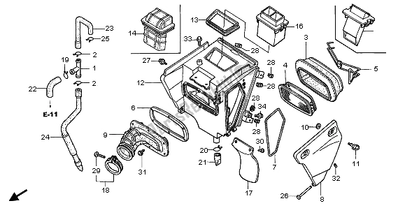 All parts for the Air Cleaner of the Honda XR 400R 2002