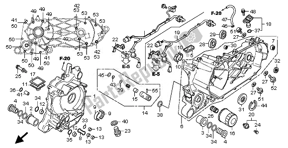 All parts for the Crankcase of the Honda SH 300 2010