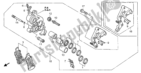 All parts for the R. Front Brake Caliper of the Honda NT 700 VA 2009