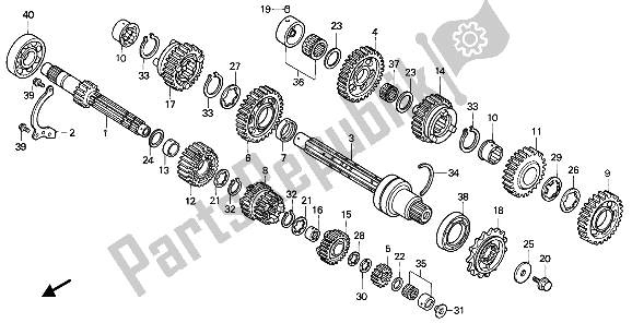 All parts for the Transmission of the Honda VFR 750F 1987