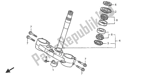 Todas las partes para Vástago De Dirección de Honda CRF 250R 2005