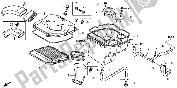 All parts for the Air Cleaner of the Honda GL 1800 2013