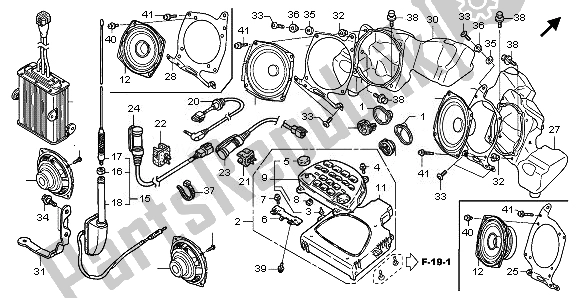 All parts for the Radio of the Honda GL 1800 2008