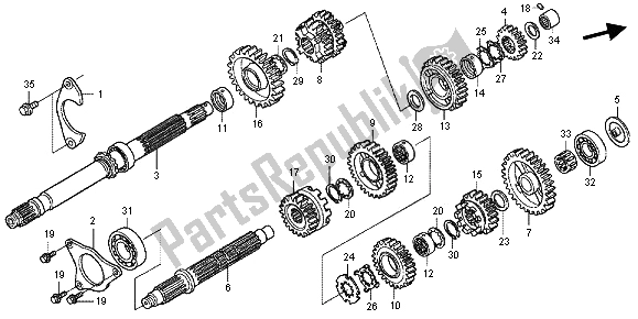 All parts for the Transmission of the Honda GL 1800 2013