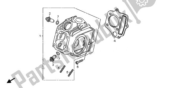 Alle onderdelen voor de Cilinderkop van de Honda CRF 70F 2008