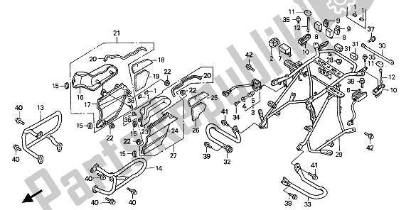 Toutes les pièces pour le Protection Moteur Et Support De Sacoche du Honda GL 1500 SE 1991