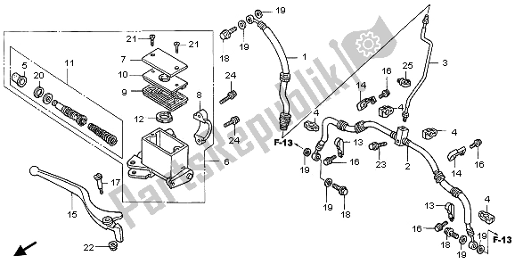 Todas las partes para Fr. Cilindro Maestro Del Freno de Honda TRX 350 FE Fourtrax Rancher 4X4 ES 2003