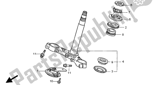 Tutte le parti per il Gambo Dello Sterzo del Honda VTR 1000F 1997